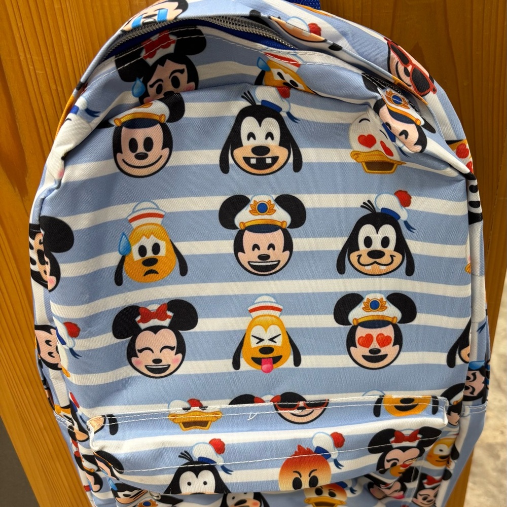 Disney Cruise Kids Backpack - Blue with Emoji Faces